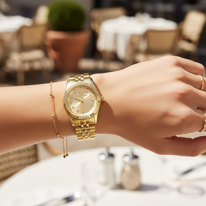Michael Kors Lexington MK4741 Women’s Gold Dial Stainless Steel Watch - Luxury Hub Store