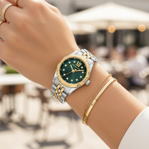 Michael Kors Lexington MK4986 Women’s Two-Tone Green Dial Multi-Function Watch - Luxury Hub Store