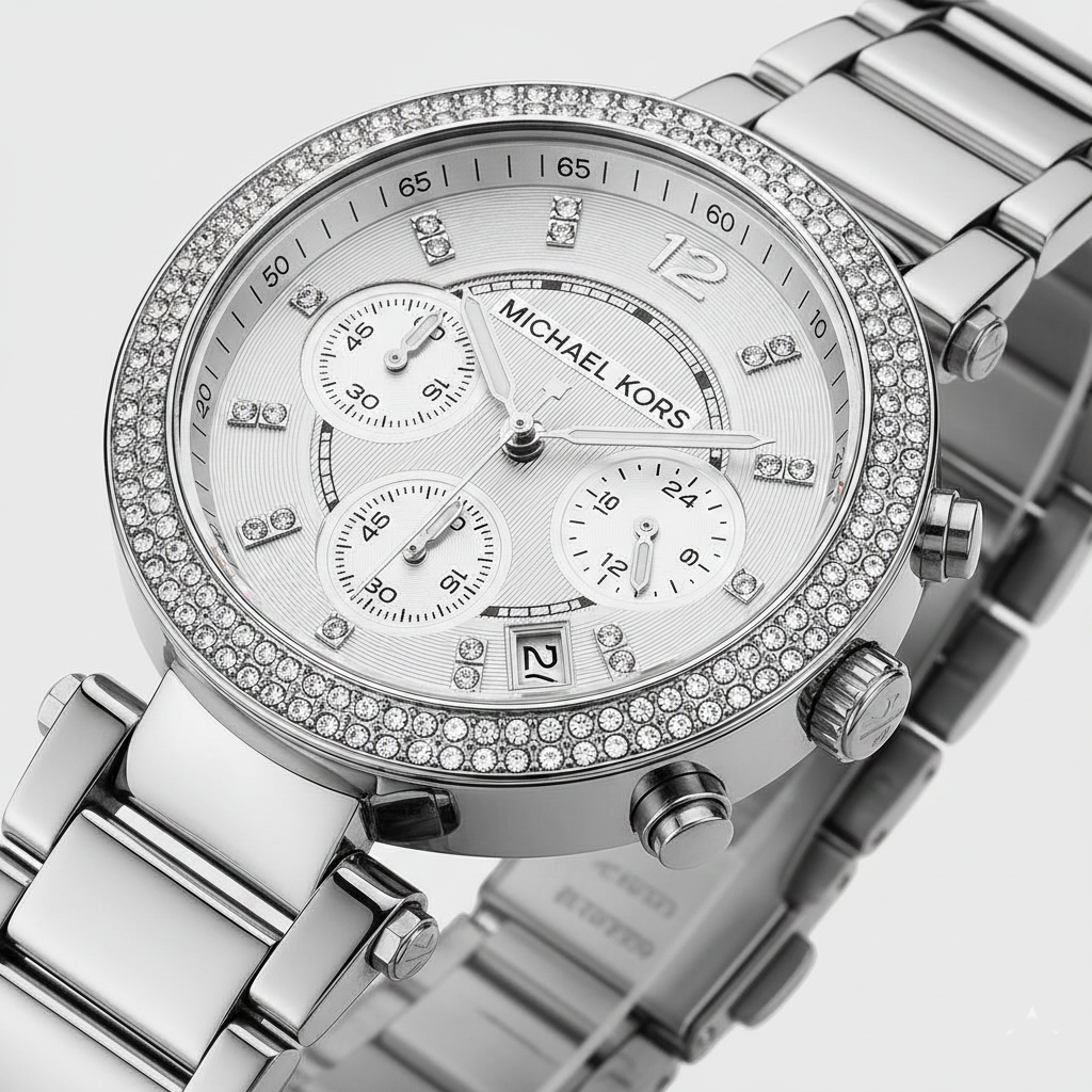 Michael Kors MK5353 Parker Women’s Silver Dial Stainless Steel Chronograph Watch - Luxury Hub Store