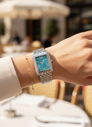 Michael Kors Emery Three MK4829 Women’s Silver Blue Dial Stainless Steel Watch - Luxury Hub Store