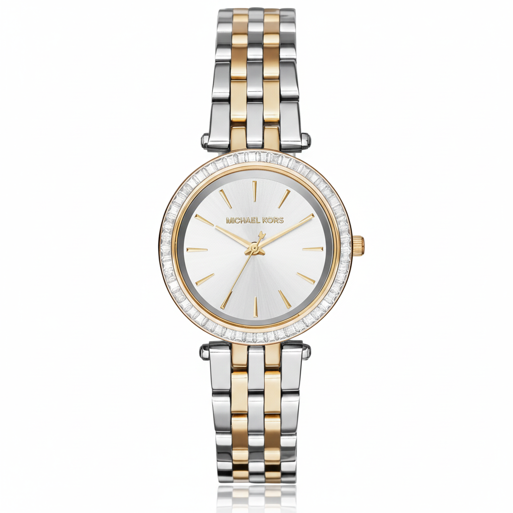 Michael Kors MK3405 Darci Mini Women’s Two-Tone Silver Gold Crystal Watch - Luxury Hub Store