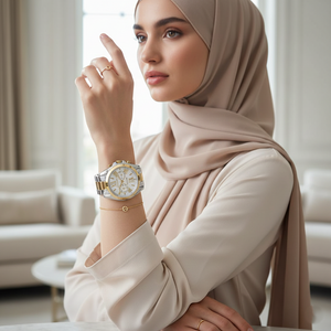 Michael Kors MK5627 Women’s White Dial Two-Tone Stainless Steel Bradshaw Watch - Luxury Hub Store