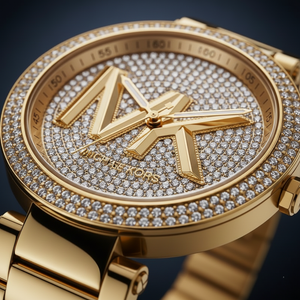 Michael Kors Parker MK7283 Women’s Crystal-Pave Dial Gold-Tone Bracelet Watch - Luxury Hub Store