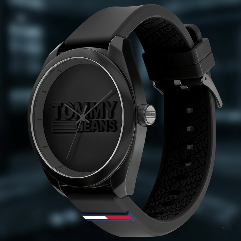 Tommy Jeans San Diego 1791928 Men’s Black Dial Black Silicone Casual Watch