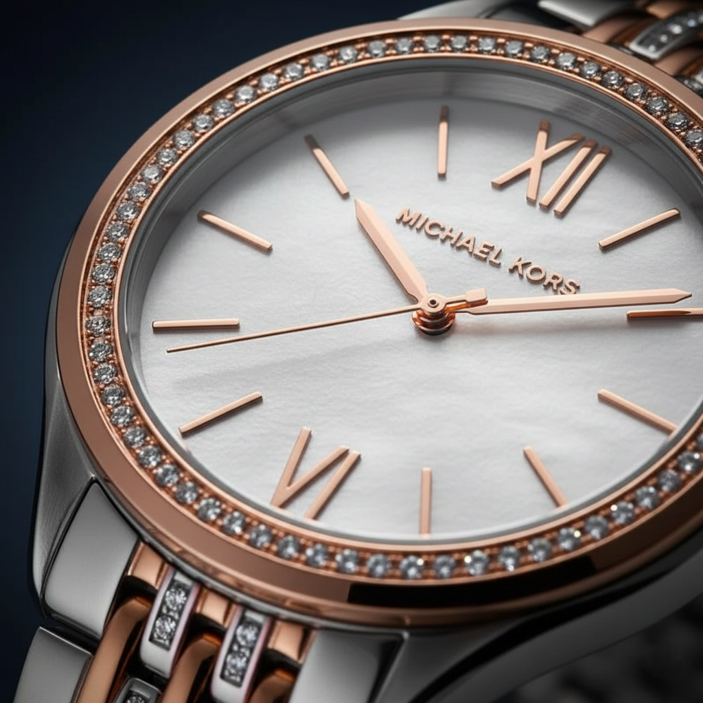 Michael Kors Mindy MK7077 Women’s Mother of Pearl Dial Two-Tone Bracelet Multi-Function Watch - Luxury Hub Store