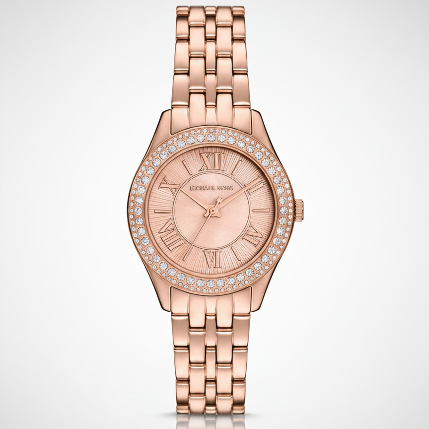 Michael Kors MK4710 Harlowe Women’s Rose Gold Crystal Dial Watch - Luxury Hub Store