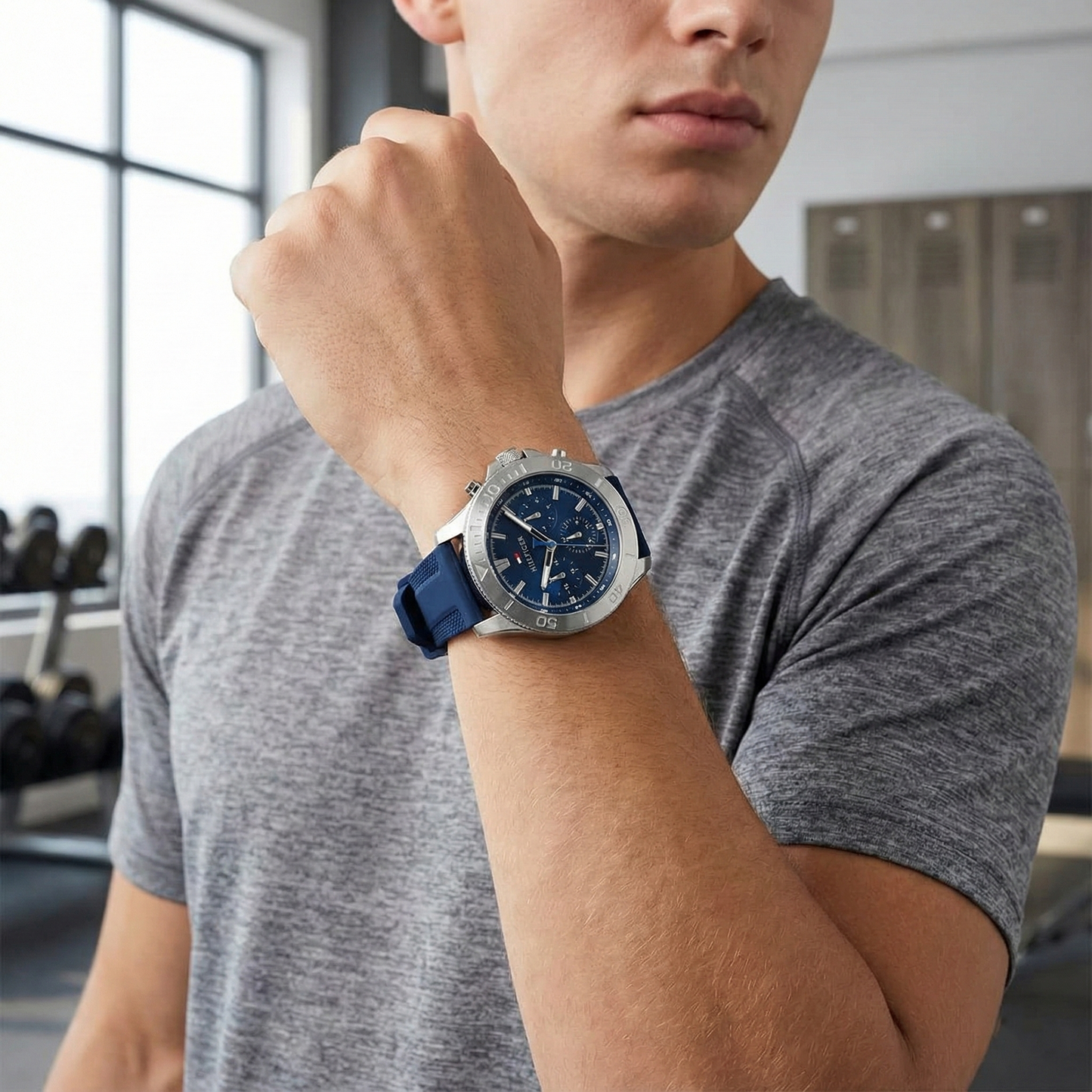 Tommy Hilfiger 1792112 Men’s Multi-Function Watch – Blue Dial & Blue Silicone Strap