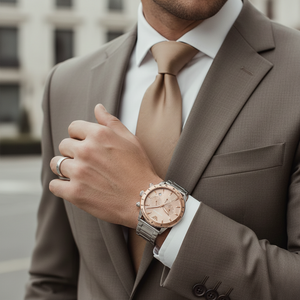 Emporio Armani AR11352 Men’s Champagne Dial Stainless Steel Mario Chronograph Watch - Luxury Hub Store