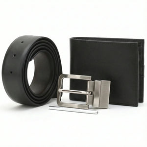 Tommy Hilfiger Men’s Leather Wallet & Belt Gift Set – Black - Luxury Hub Store