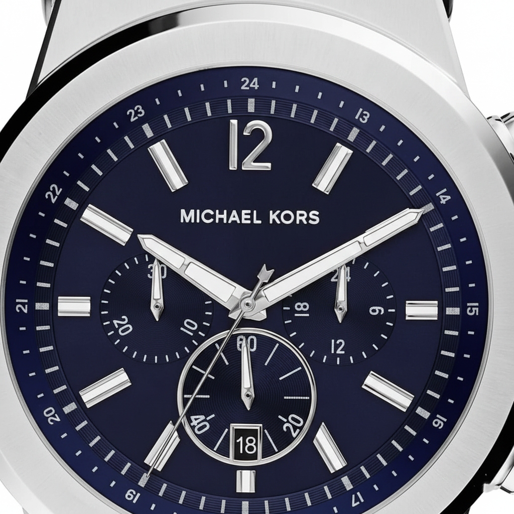 Michael Kors MK8303 Men’s Navy Blue Dial Blue Rubber Strap Chronograph Watch - Luxury Hub Store