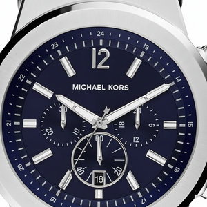 Michael Kors MK8303 Men’s Navy Blue Dial Blue Rubber Strap Chronograph Watch - Luxury Hub Store