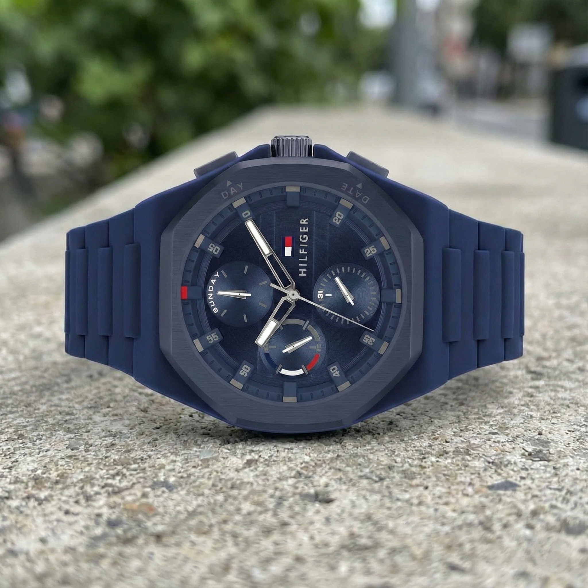 Tommy Hilfiger 1792122 Men’s Multi-Function Watch – Blue Dial & Blue Silicone Strap (NEO Edition) - Luxury Hub Store