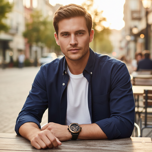 Tommy Hilfiger Harley 1791893 Men’s Black Dial Black Leather Multi-Function Watch - Luxury Hub Store