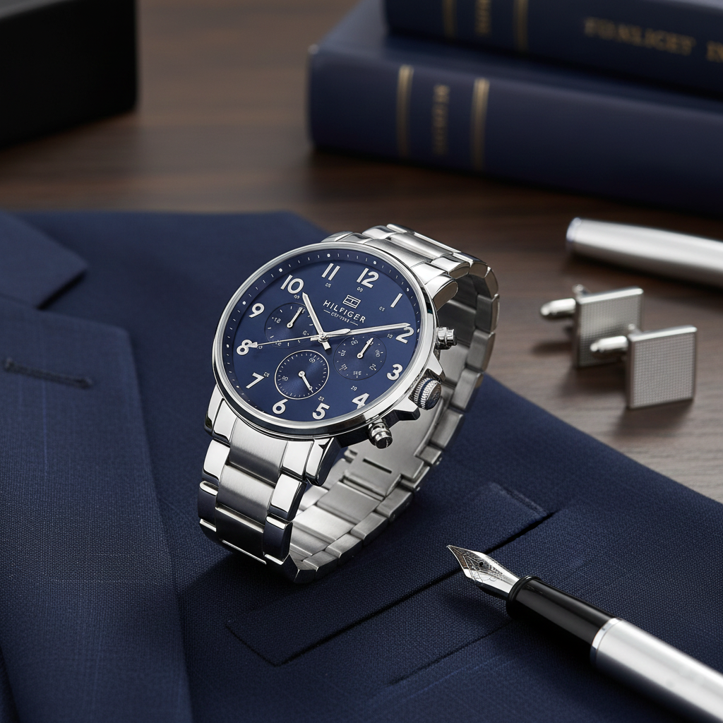 Tommy Hilfiger Daniel 1791979 Men’s Multi-Function Blue Dial Stainless-Steel Watch