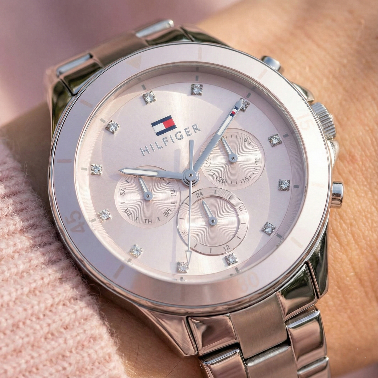 Tommy Hilfiger Women's(Mellie) Multi-Function Watch – Model 1782706 – Silver Stainless Steel