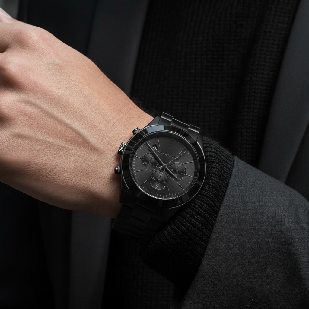 Michael Kors MK8919 Men’s All-Black Slim Runway Stainless Steel Watch - Luxury Hub Store