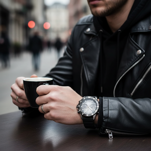 Emporio Armani AR11515 Men’s Black Dial Silicone Strap Diver Chronograph Watch - Luxury Hub Store