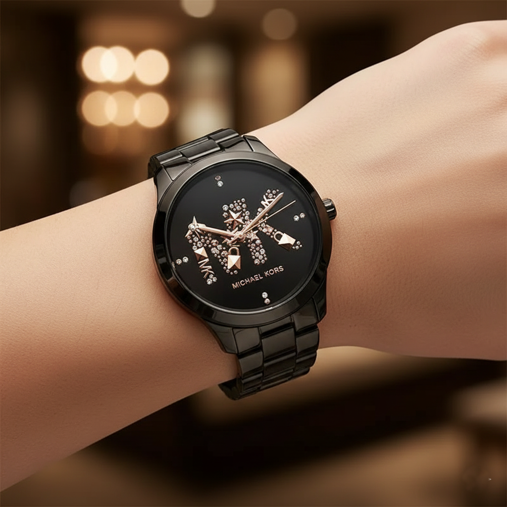 Michael Kors Runway MK6683 Women’s Black Dial Black Bracelet Watch - Luxury Hub Store