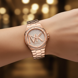 Michael Kors Lennox MK7230 Women’s Rose Gold Dial Rose Gold Bracelet Multi-Function Watch - Luxury Hub Store