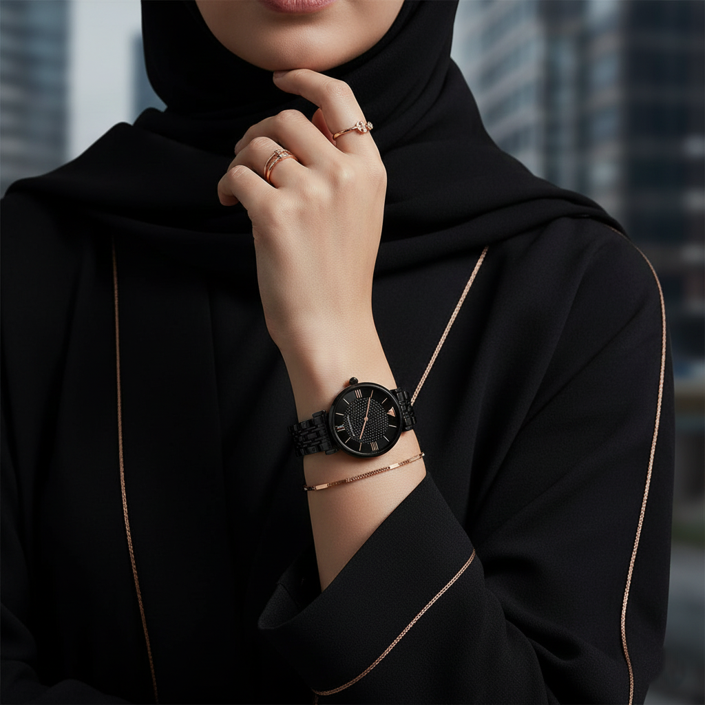 Emporio Armani AR11245 Women’s Black Dial Rose Gold Gianni T-Bar Watch - Luxury Hub Store
