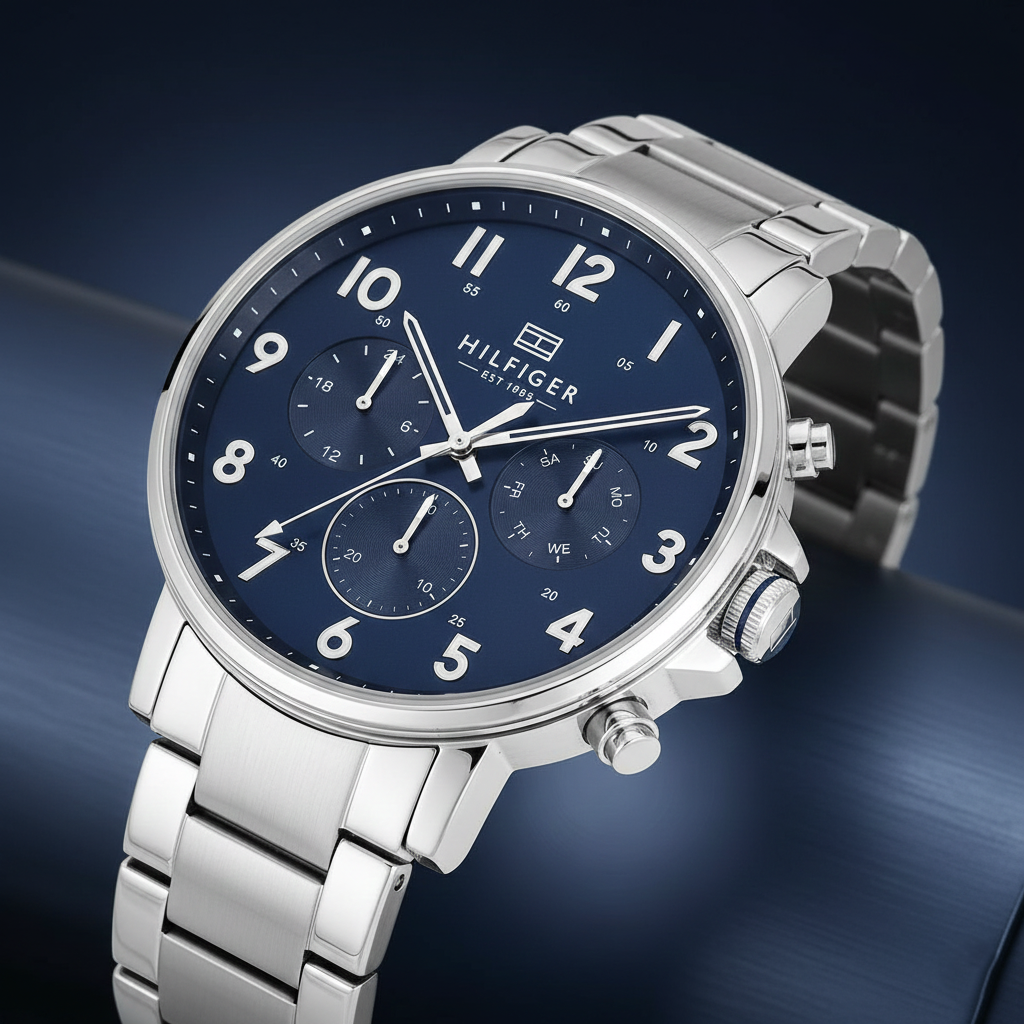 Tommy Hilfiger Daniel 1791979 Men’s Multi-Function Blue Dial Stainless-Steel Watch - Luxury Hub Store