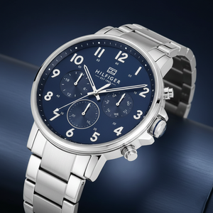 Tommy Hilfiger Daniel 1791979 Men’s Multi-Function Blue Dial Stainless-Steel Watch - Luxury Hub Store