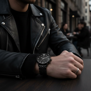 Emporio Armani AR1934 Men’s Black Dial Black Stainless Steel Chronograph Watch - Luxury Hub Store