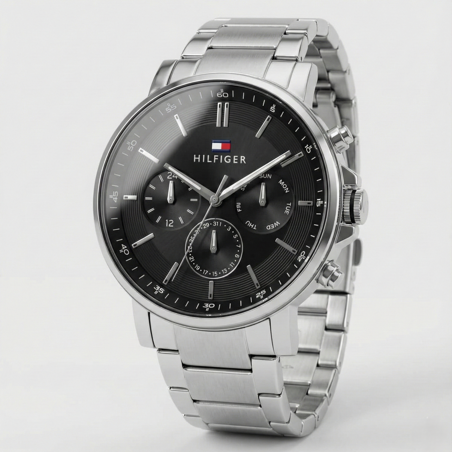 Tommy Hilfiger 1710667 Men’s Chronograph Watch – Black Dial & Stainless-Steel Bracelet