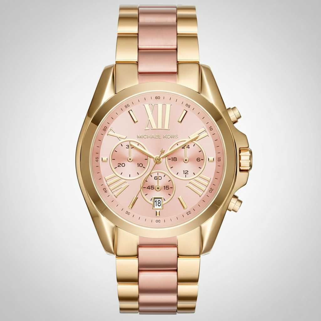 Michael Kors MK6359 Women’s Rose Gold Dial Two-Tone Stainless Steel Chronograph Watch - Luxury Hub Store