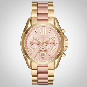 Michael Kors MK6359 Women’s Rose Gold Dial Two-Tone Stainless Steel Chronograph Watch - Luxury Hub Store