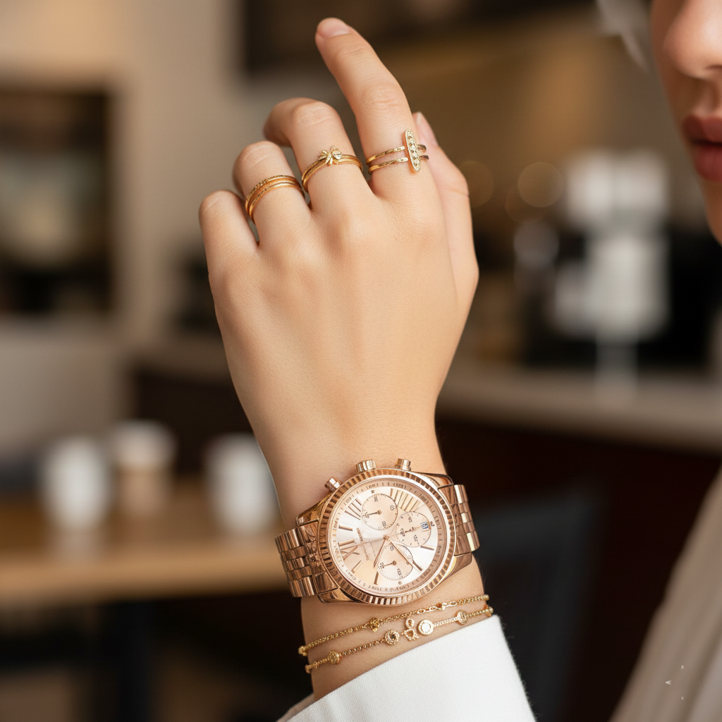 Michael Kors MK5569 Lexington Women’s Rose Gold Chronograph Watch - Luxury Hub Store