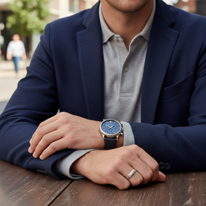 Emporio Armani AR1736 Men’s Blue Dial Blue Leather Chronograph Watch - Luxury Hub Store
