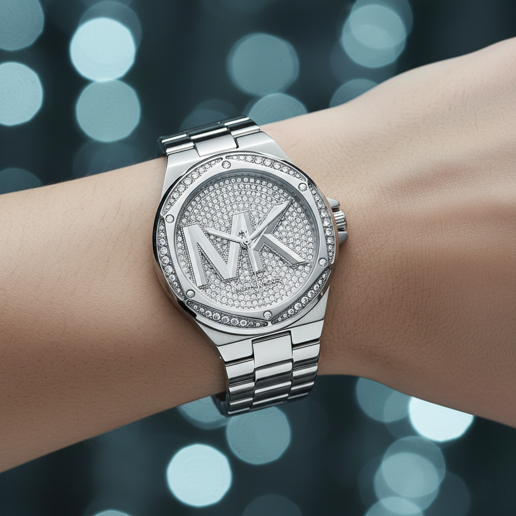 Michael Kors Lennox MK7234 Women’s Silver Crystal Dial Silver Bracelet Multi-Function Watch - Luxury Hub Store