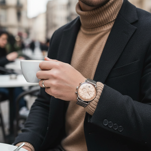 Emporio Armani AR11239 Men’s Champagne Dial Stainless Steel Aviator Watch - Luxury Hub Store