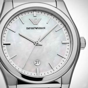 Emporio Armani AR11557 Women’s Mother of Pearl Dial Stainless Steel Federica Watch - Luxury Hub Store