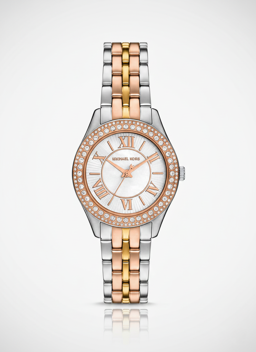 Michael Kors MK4846 Harlowe Women’s Two-Tone Crystal Dial Watch - Luxury Hub Store