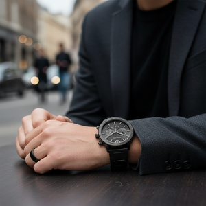 Emporio Armani AR11242 Men’s Black Dial Black Stainless Steel Chronograph Watch - Luxury Hub Store