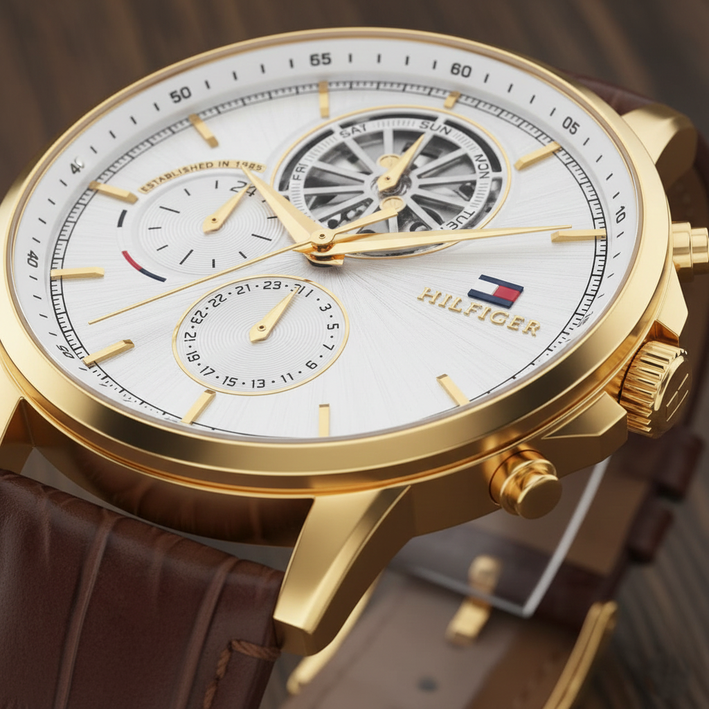 Tommy Hilfiger Men's Multi-Function Watch – Model 1710631 – Brown Leather Strap