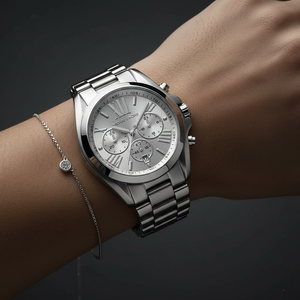 Michael Kors MK5535 Women’s Silver Dial Stainless Steel Bradshaw Watch - Luxury Hub Store