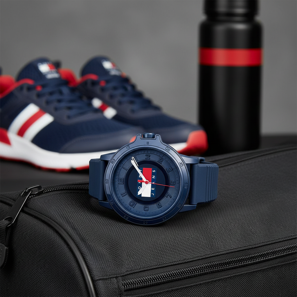 Tommy Jeans Men's Blue Silicone Watch – Model 1792034 Houston