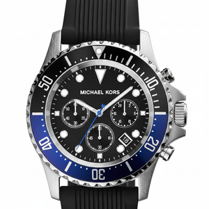 Michael Kors MK8365 Men’s Black Dial Stainless Steel Everest Chronograph Watch - Luxury Hub Store