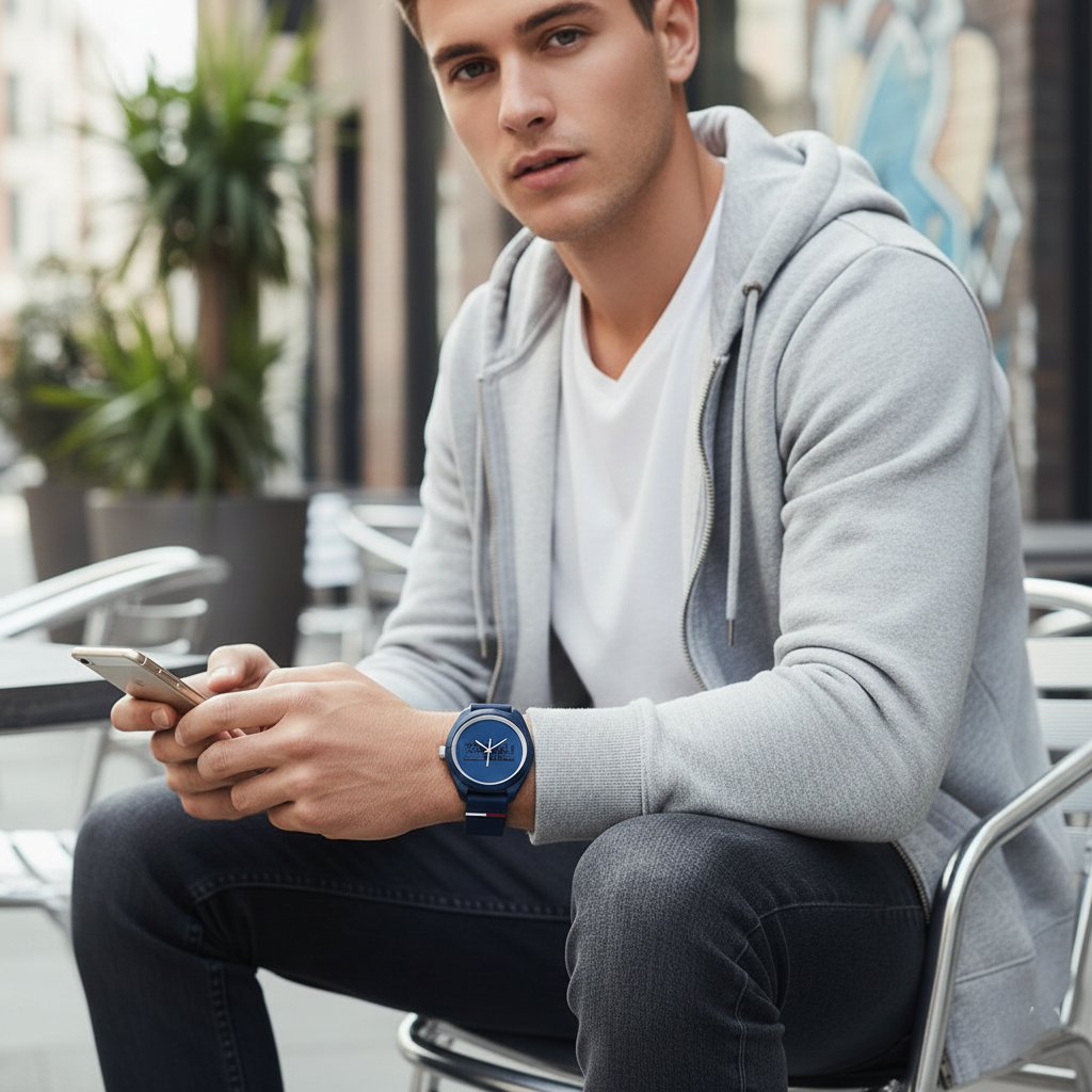 Tommy Jeans San Diego 1791927 Men’s Blue Dial Blue Silicone Casual Watch