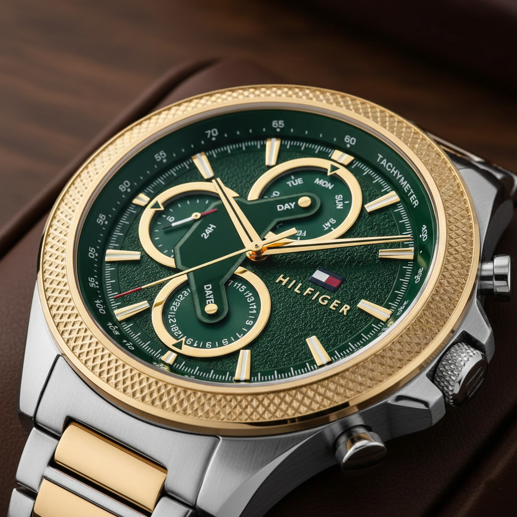 Tommy Hilfiger Men's Multi-Function Watch – Model 1792079 – Two-Tone Gold & Silver Bracelet