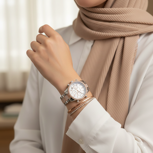 Michael Kors MK6651 Ritz Women’s Silver Dial Two-Tone Stainless Steel Chronograph Watch - Luxury Hub Store