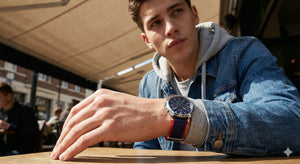 Tommy Hilfiger 1792124 Men’s Chronograph Watch – Blue Dial & Navy-Red Fabric Strap - Luxury Hub Store