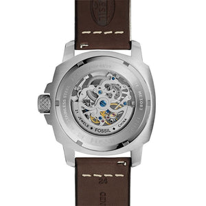 Case back of Fossil Machine ME3083 men's watch with stainless steel case