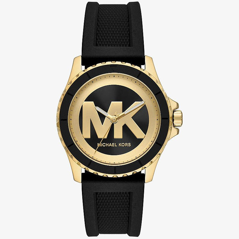 Michael Kors Everest MK7537 Women's Watch – Black Dial & Black Silicone Strap (Gold-Tone)