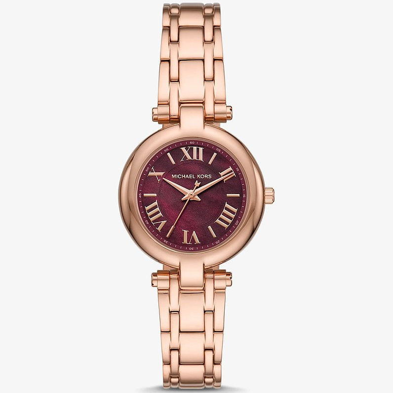 Michael Kors Mini Laney MKO1084 Women's Watch – Oxblood Dial & Rose Gold-Tone Bracelet