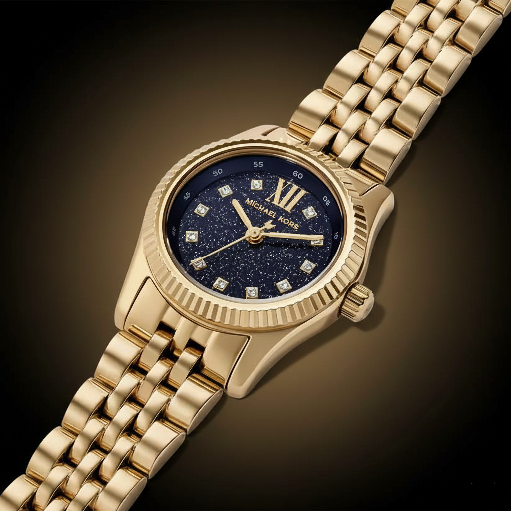 Michael Kors Lexington MK4802Women’s Gold Blue Speckled Dial Watch - Luxury Hub Store