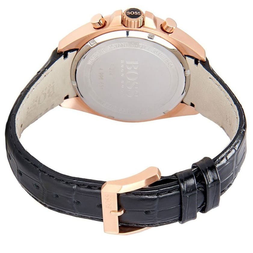 Engraved stainless steel case back of the Hugo Boss Driver 1513092 watch.